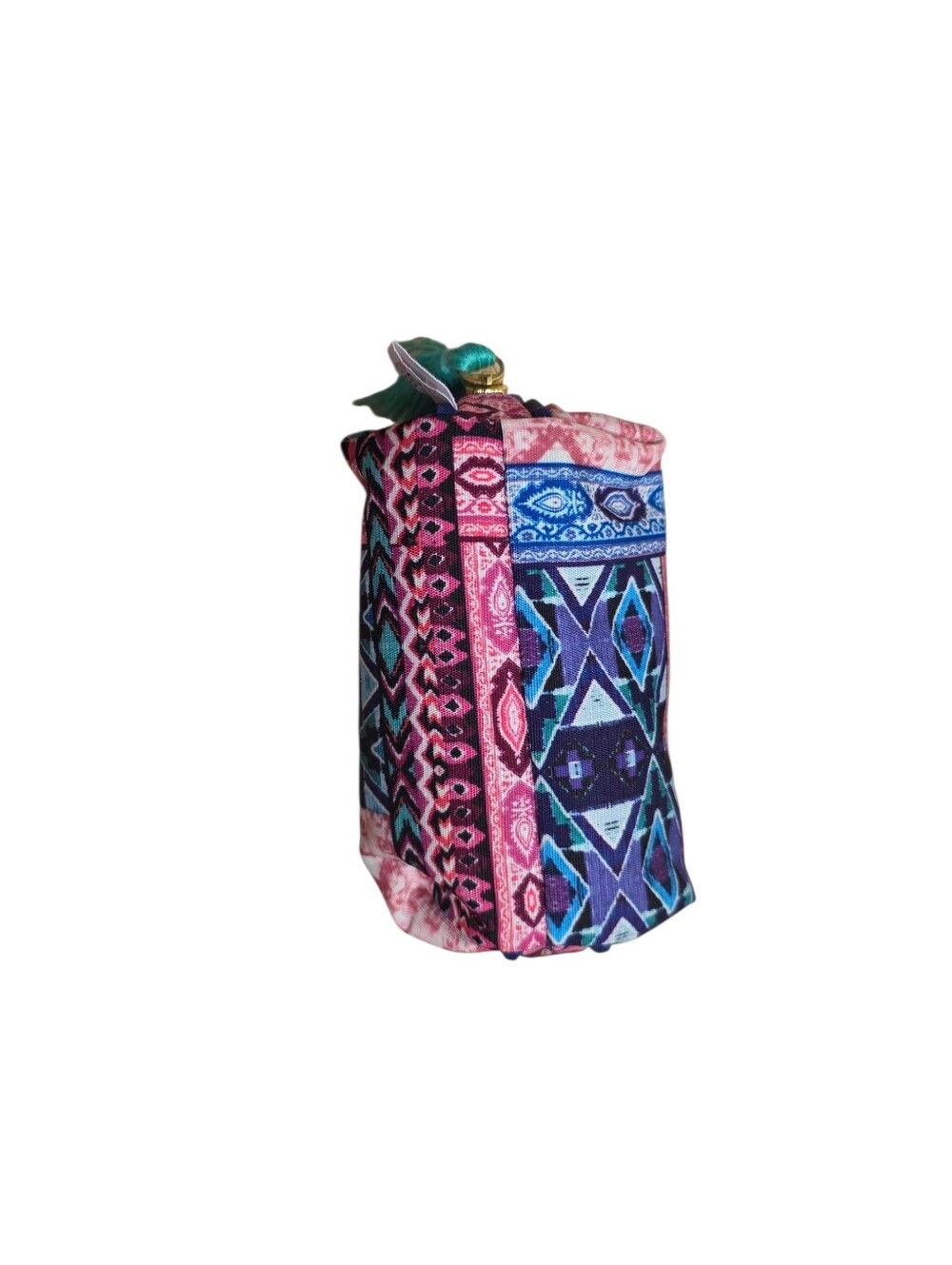 London Soho New York Boho Geometric Makeup Bag Tassel Zipper Pink Green Purple - Picture 3 of 5